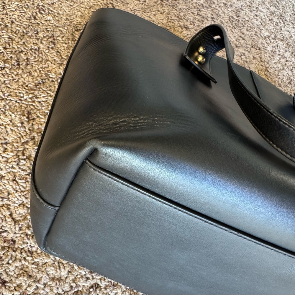 Frame Les Second Large Leather Tote Bag - Noir / Black - Picture 5 of 9